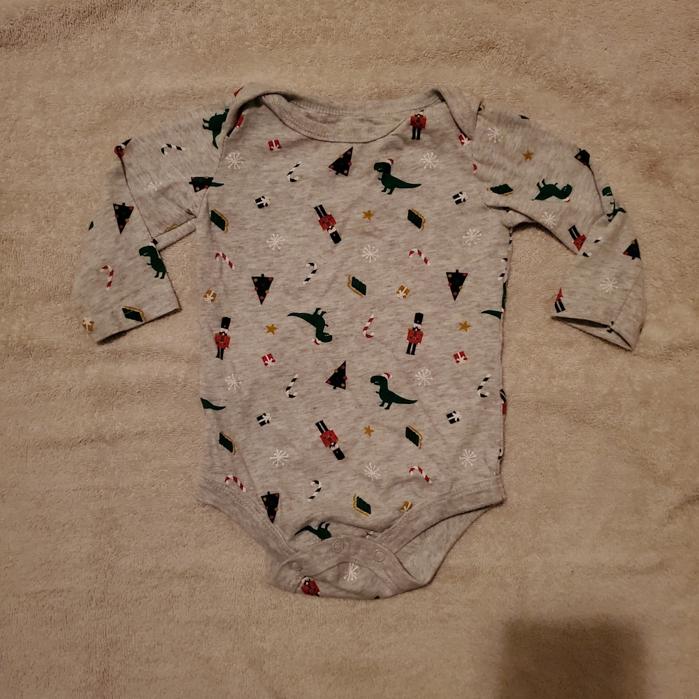 (6/$18) 6-12m George Gray Holiday Print Kids Bodysuit